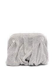 Benedetta Bruzziches rhinestone-embellished draped clutch bag - Bianco