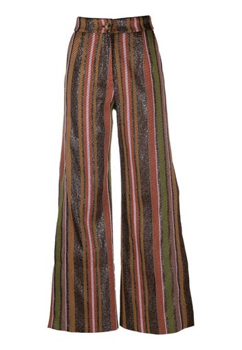 Benjamin Benmoyal striped wide-leg trousers - Marrone