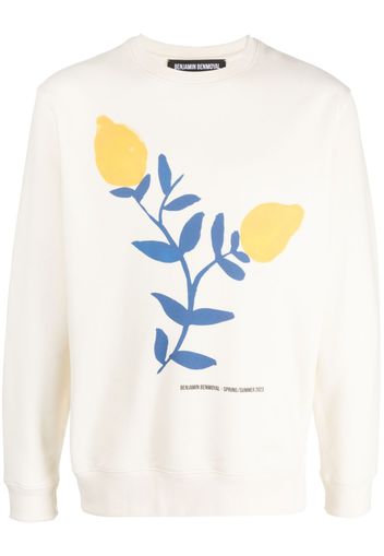Benjamin Benmoyal lemon-print organic-cotton sweatshirt - Toni neutri