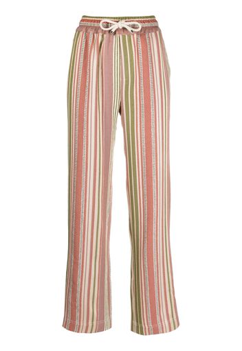 Benjamin Benmoyal striped high-waisted trousers - Verde