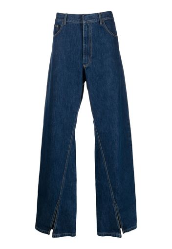 Bianca Saunders wide-leg denim trousers - Blu