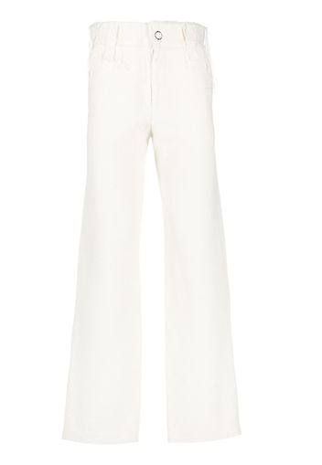 Bianca Saunders frayed-edge high-waist trousers - Toni neutri