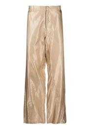 Bianca Saunders wide-leg silk trousers - Toni neutri