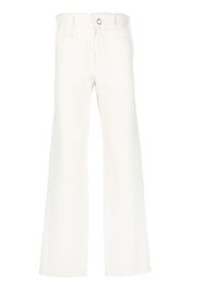 Bianca Saunders frayed-edge high-waist trousers - Toni neutri