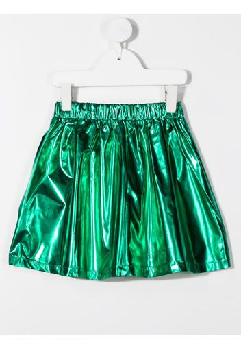 green metallic skirt