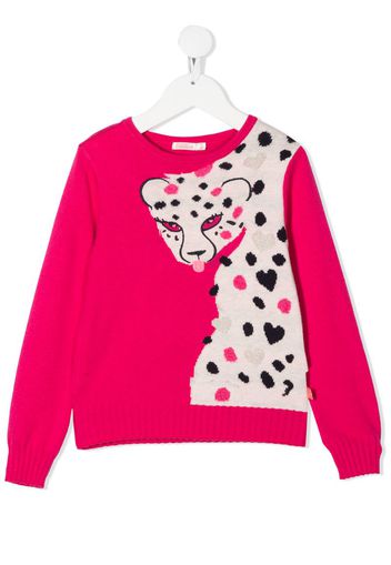 long sleeve knitted leopard jumper