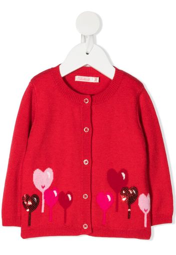 heart-intarsia cardigan