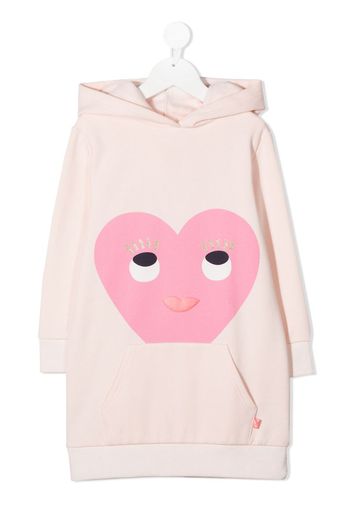 heart-print hooded dress