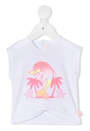 Billieblush dolphin-print T-shirt - Bianco