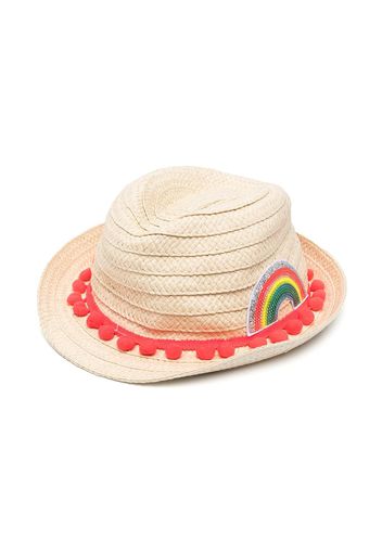 Billieblush sequinned rainbow woven hat - Toni neutri