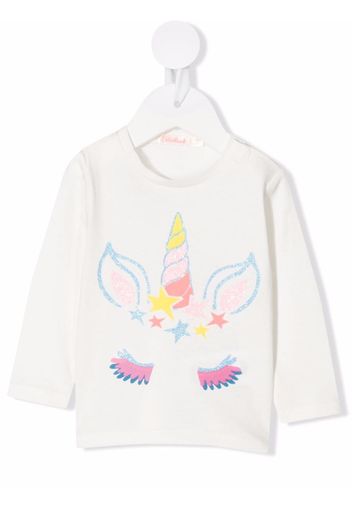 Billieblush unicorn-print cotton T-shirt - Bianco