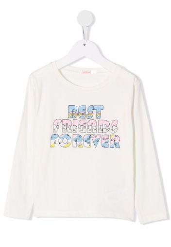 Billieblush glitter logo-print top - Bianco