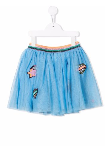 Billieblush patch-detailed tulle miniskirt