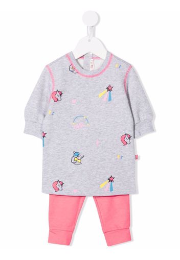 Billieblush all-over print tracksuit set - Grigio