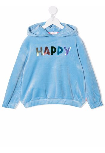 Billieblush velour 'happy' slogan sweatshirt