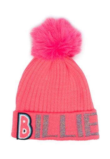 Billieblush pimpim logo-knit hat - Rosa