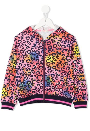 Billieblush all-over leopard-print hoodie - Rosa