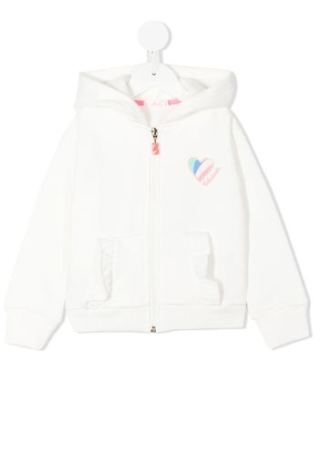 Billieblush logo heart-embroidered hoodie - Bianco