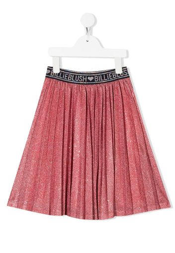 Billieblush logo-waistband pleated skirt - Rosa