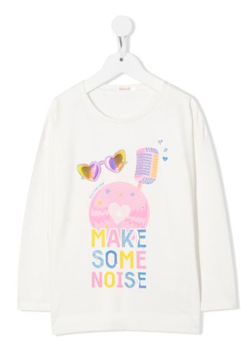 Billieblush graphic-print long-sleeve T-shirt - Bianco