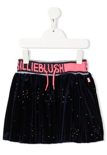 Billieblush logo-waistband velour skirt