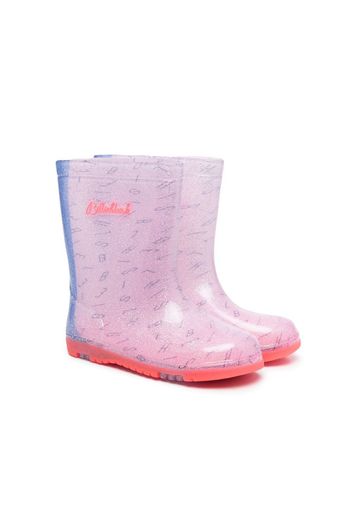 Billieblush graphic-print glittered wellies - Rosa