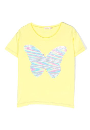 Billieblush butterfly-motif sequinned T-shirt - Giallo