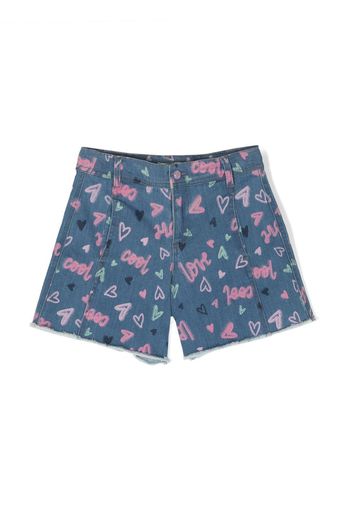 Billieblush graphic-print denim shorts