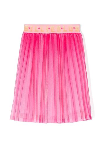 Billieblush pleated logo-waist midi skirt - Rosa