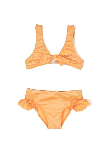 Billieblush Set bikini con ruches - Arancione