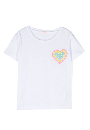 Billieblush crochet-heart short-sleeve T-shirt - Bianco