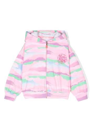 Billieblush landscape-print zip-up hoodie - Rosa