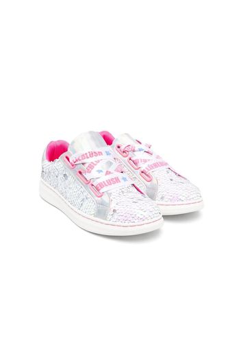 Billieblush sequinned lace-up sneakers - Rosa