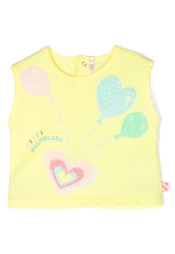 Billieblush glitter-embellished printed top - Giallo