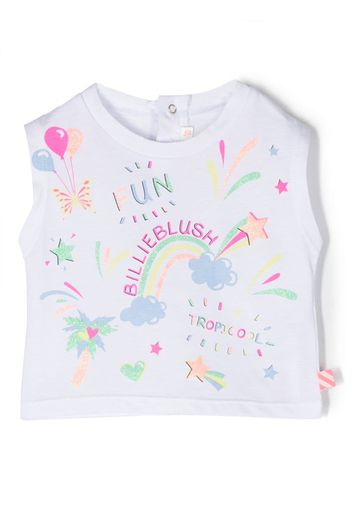 Billieblush graphic-print cotton T-shirt - Bianco