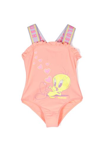 Billieblush Tweety ruffled-trim sleeveless swimsuit - Rosa