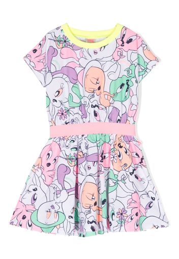 Billieblush Tweety-print elasticated-waist dress - Bianco