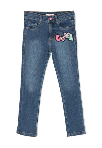 Billieblush embroidered-patch cotton jeans
