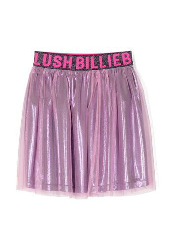 Billieblush Gonna lamé con logo - Rosa