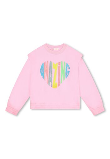 Billieblush illustration-style print cotton sweatshirt - Rosa