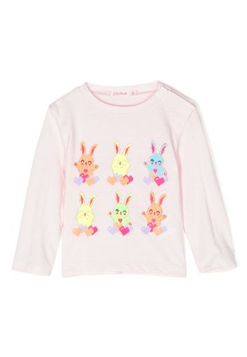 Billieblush Neon Bunny-print cotton sweatshirt - Rosa