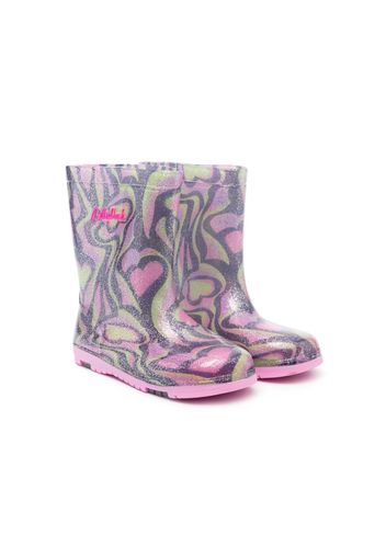 Billieblush abstract-print wellies - Rosa