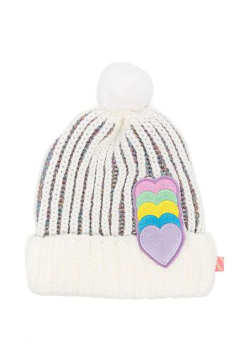 Billieblush heart-patch ribbed beanie - Bianco