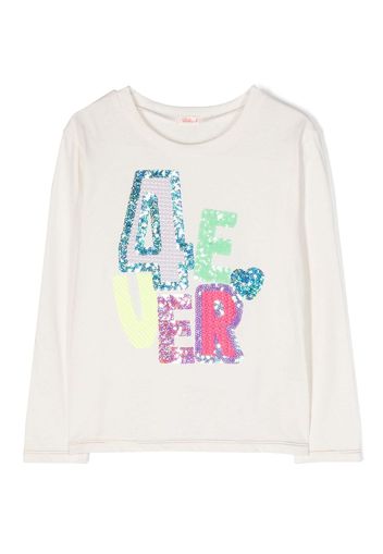 Billieblush sequin-embellished cotton sweatshirt - Toni neutri