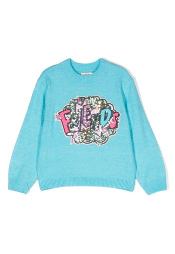 Billieblush sequin-embellished crew-neck sweatshirt