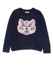 Billieblush sequin-embellished cat jumper