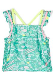 Billieblush beach-print sleeveless blouse - Verde