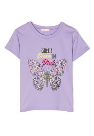 Billieblush butterfly-print cotton T-shirt - Viola