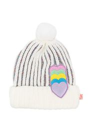 Billieblush heart-patch ribbed beanie - Bianco