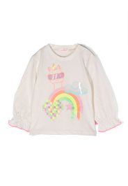 Billieblush cartoon-print long-sleeved T-shirt - Toni neutri